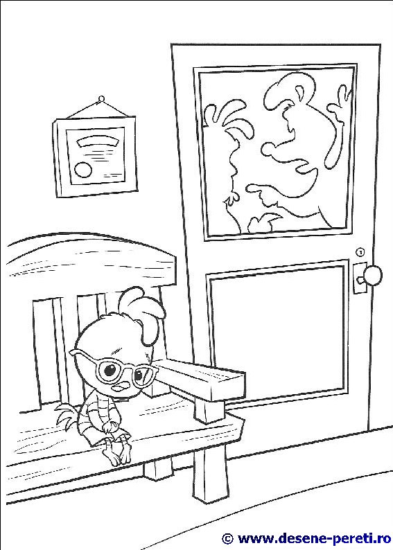 chicken little desene colorat